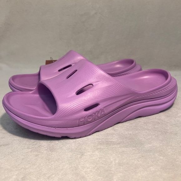 HOKA Ora Recovery  Slide  Sandals 3 Violet Bloom Purple Unisex Men's 11/Women 13 - Picture 9 of 10